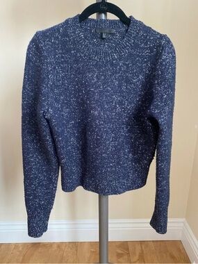 COS Navy Speckled Crewneck Sweater